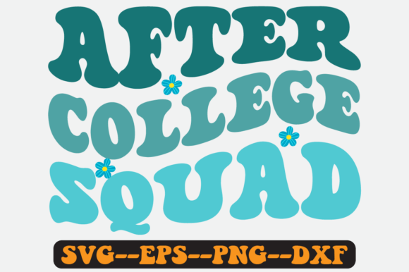 After College Squad Groovy Retro Svg for Graphics and Crafts
