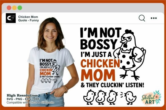Chicken Mom Quote Design – Funny SVG for Graphics and Crafts
