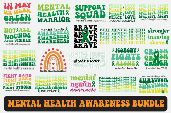 Mental Health Awareness Day Svg Bundle for Graphics and Crafts