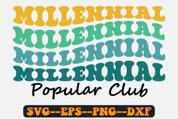 Millennial Popular Club Groovy Retro Svg for Graphics and Crafts